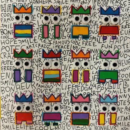 Painting TRIBU WHITE by Mam | Painting Pop-art Acrylic Black & White, Pop icons, Portrait