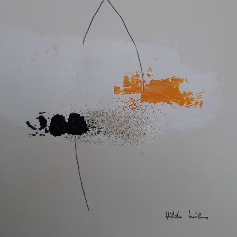 Peinture abstract white A 128 par Wilms Hilde | Tableau Abstrait Carton Acrylique Collage