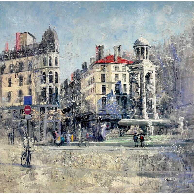 Peinture Place des Jacobins par De Norroy Georges Emile | Tableau Figuratif Urbain Huile