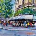 Painting APRES MIDI AU CAFE DE FLORE by Euger | Painting Figurative Society Urban Life style Acrylic