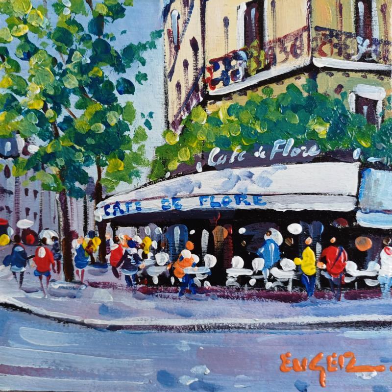 Gemälde APRES MIDI AU CAFE DE FLORE von Euger | Gemälde Figurativ Gesellschaft Urban Alltagsszenen Acryl