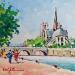 Peinture NOTRE DAME DE PARIS VUE DES QUAIS RIVE GAUCHE par Euger | Tableau Figuratif Société Paysages Urbain Acrylique