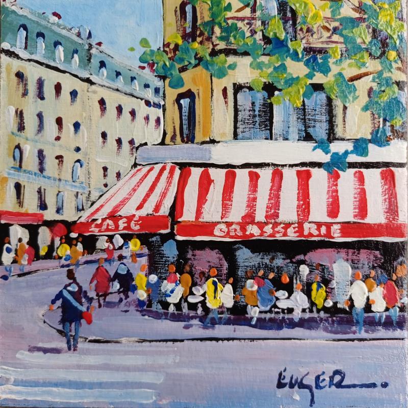 Peinture BRASSERIE RUE SAINT LAZARE A PARIS par Euger | Tableau Figuratif Société Urbain Scènes de vie Acrylique