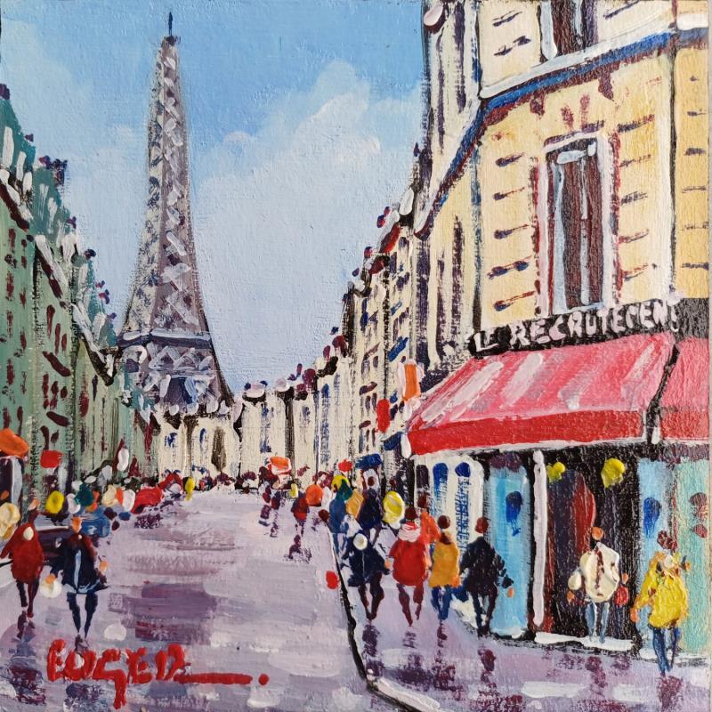 Gemälde  PRES DE LA TOUR EIFFEL von Euger | Gemälde Figurativ Gesellschaft Urban Alltagsszenen Acryl