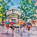 Gemälde PLACE DES ABBESSES A MONTMARTRE von Euger | Gemälde Figurativ Gesellschaft Urban Alltagsszenen Acryl