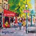 Painting  BOULEVARD SAINT GERMAIN A PARIS by Euger | Painting Figurative Society Urban Life style Acrylic