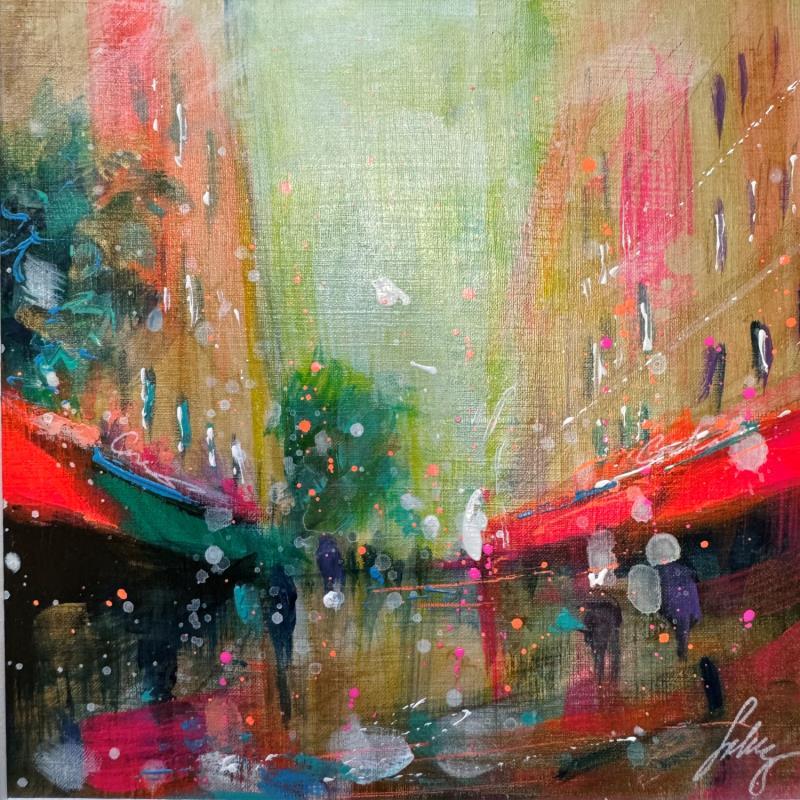 Painting La balade  by Solveiga | Painting Impressionism Landscapes Urban Architecture Acrylic