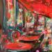 Painting Café Robert  by Solveiga | Painting Impressionism Urban Life style Architecture Acrylic