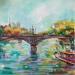 Painting Mon Paris  by Solveiga | Painting Impressionism Landscapes Urban Architecture Acrylic