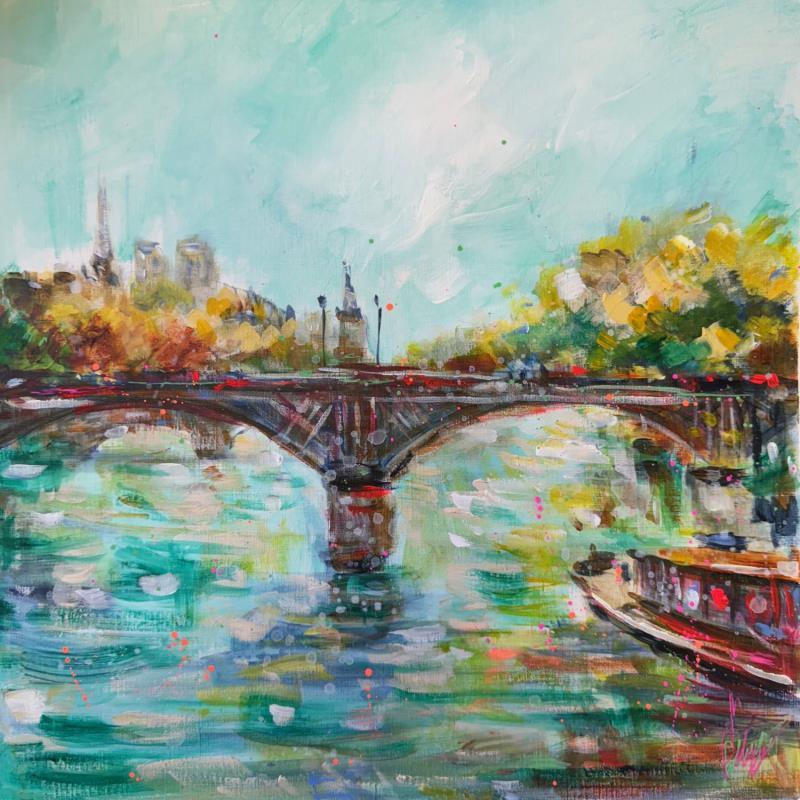 Painting Mon Paris  by Solveiga | Painting Impressionism Landscapes Urban Architecture Acrylic