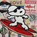 Painting Surfing the wave by Marie G.  | Painting Pop-art Pop icons Wood Acrylic Gluing