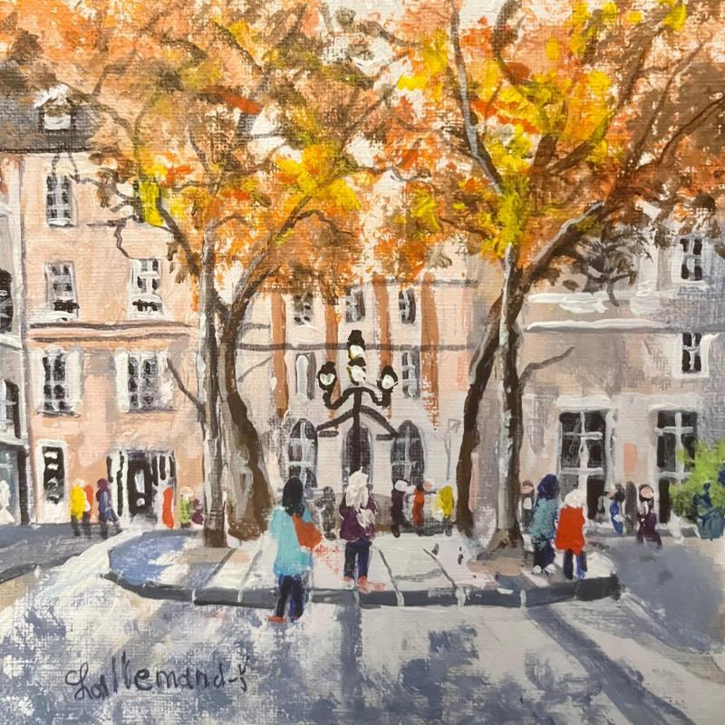 Painting Place Furstemberg Paris 6eme by Lallemand Yves | Painting Figurative Urban Acrylic