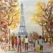 Painting La Tour Eiffel  Champ  de Mars by Lallemand Yves | Painting Figurative Urban Acrylic