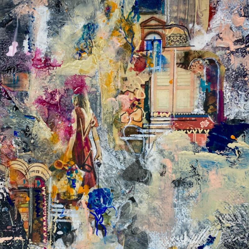 Peinture The Echoes of Paradise par Bergeron Marie-Josée | Tableau Surréalisme Acrylique, Collage, Huile