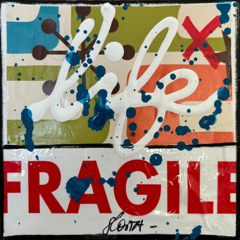Painting Fragile life  by Costa Sophie | Painting Pop-art Acrylic, Gluing, Upcycling