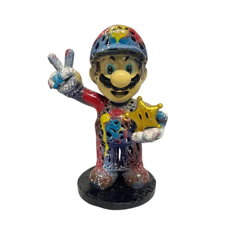 Sculpture Fantasy Mario Classic by Mikhel Julien | Sculpture Pop-art Graffiti Resin