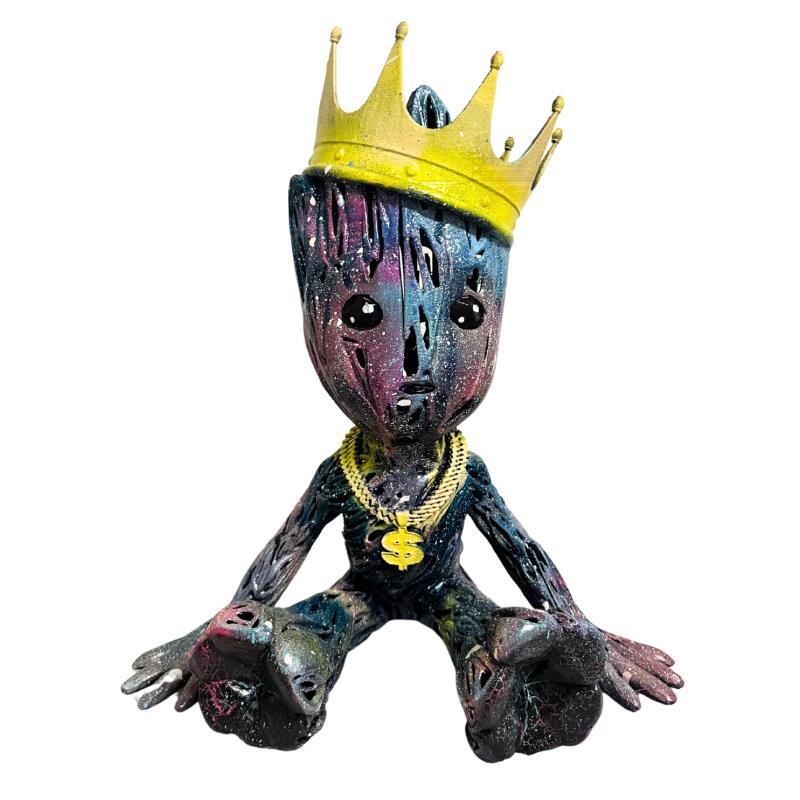 Sculpture FAIRY GROOT KING OF STREET par Mikhel Julien | Sculpture Pop-art Graffiti, Résine