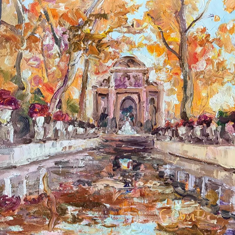 Painting La fontaine Medici en automne  by Dontu Grigore | Painting Figurative Urban Oil