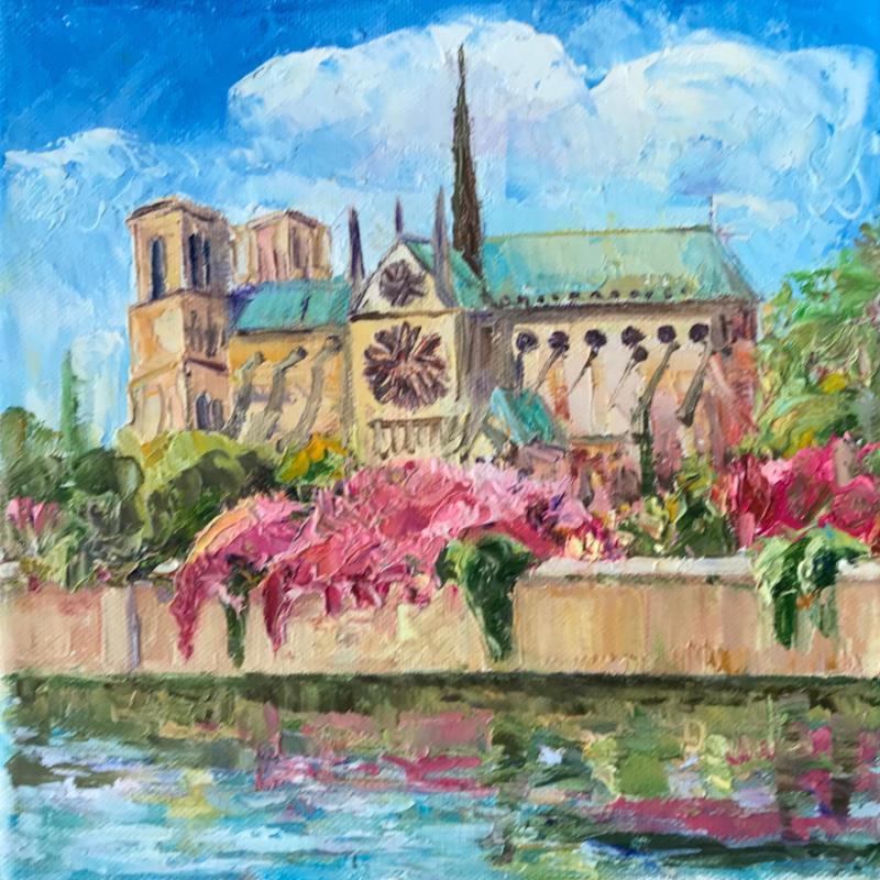 Painting Notre-Dame de Paris au printemps  by Dontu Grigore | Painting Figurative Oil Pop icons, Urban