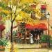 Painting Le café de Paris en automne by Dontu Grigore | Painting Figurative Urban Oil