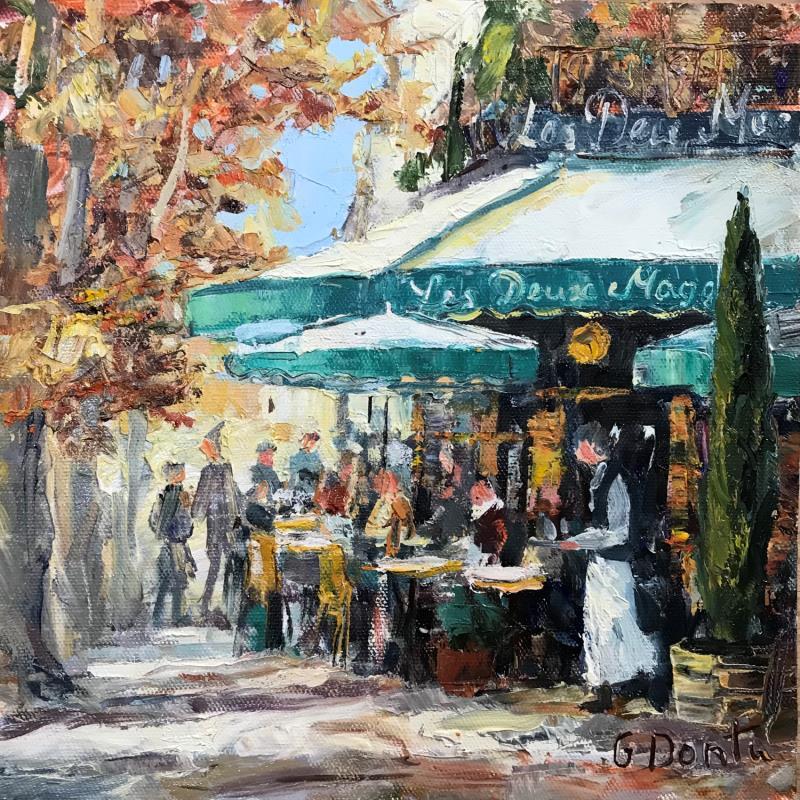 Painting Les Deux  Magots by Dontu Grigore | Painting Figurative Oil Urban