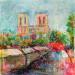 Painting Ambiance parisienne  by Solveiga | Painting Impressionism Urban Life style Architecture Acrylic