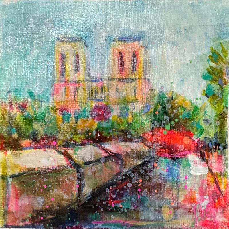 Painting Ambiance parisienne  by Solveiga | Painting Impressionism Urban Life style Architecture Acrylic