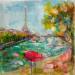 Painting Paris des amoureux  by Solveiga | Painting Impressionism Urban Life style Architecture Acrylic