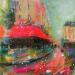 Painting Windy day  by Solveiga | Painting Impressionism Urban Life style Architecture Acrylic