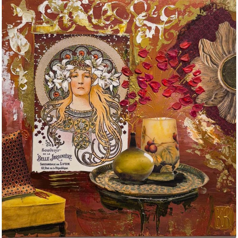 Painting La belle Jardinière by Romanelli Karine | Painting Figurative Acrylic, Gluing