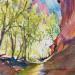 Painting Sedona 235 by Seruch Capouillez Isabelle | Painting Figurative Landscapes Urban Nature Watercolor