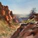 Peinture Sedona 238 par Seruch Capouillez Isabelle | Tableau Figuratif Paysages Urbain Nature Aquarelle