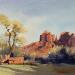 Painting Sedona 112 by Seruch Capouillez Isabelle | Painting Figurative Landscapes Urban Nature Watercolor