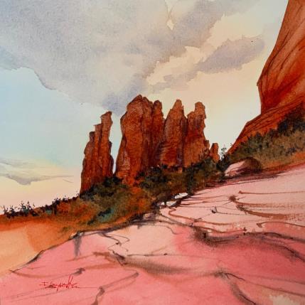 Painting Sedona 113 by Seruch Capouillez Isabelle | Painting Figurative Watercolor Landscapes, Nature, Pop icons, Urban