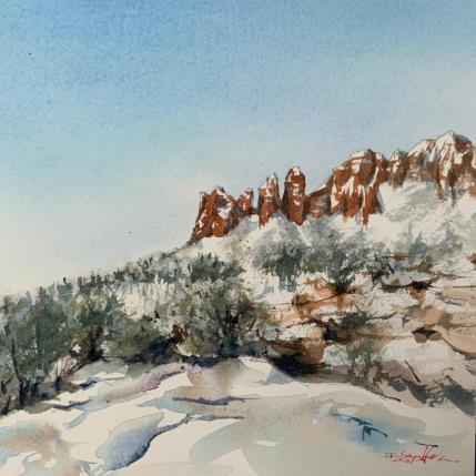 Painting Sedona 116 by Seruch Capouillez Isabelle | Painting Figurative Watercolor Landscapes, Nature, Pop icons, Urban