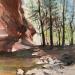 Peinture Sedona 129 par Seruch Capouillez Isabelle | Tableau Figuratif Paysages Urbain Nature Aquarelle