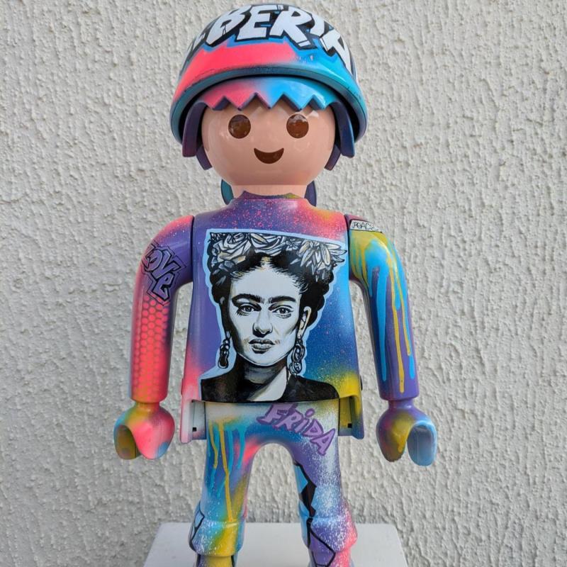 Skulptur FRIDA von Lopez Cédric | Skulptur Pop-Art Porträt Graffiti