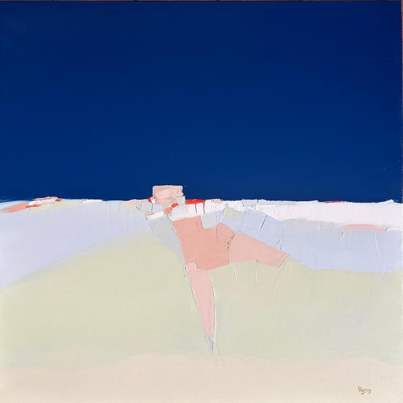 Painting Douceur d'hiver by Hirson Sandrine  | Painting Abstract Oil Landscapes, Minimalist, Nature