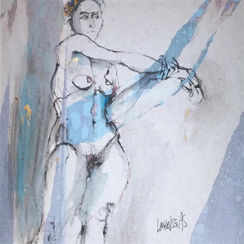 Painting Charlotte soutient son bras by Labarussias | Painting Figurative Nude