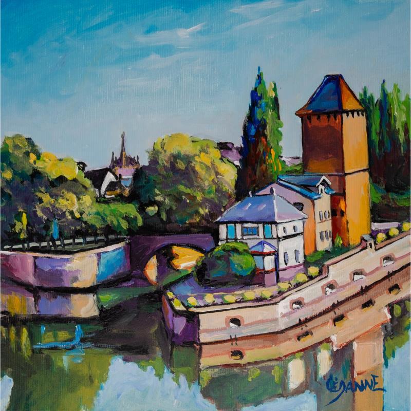 Painting ponts couverts by Cédanne | Painting Figurative Landscapes Oil