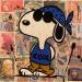 Peinture F1  Snoopy timbré cool par Marie G.  | Tableau Pop-art Icones Pop Bois Acrylique Collage