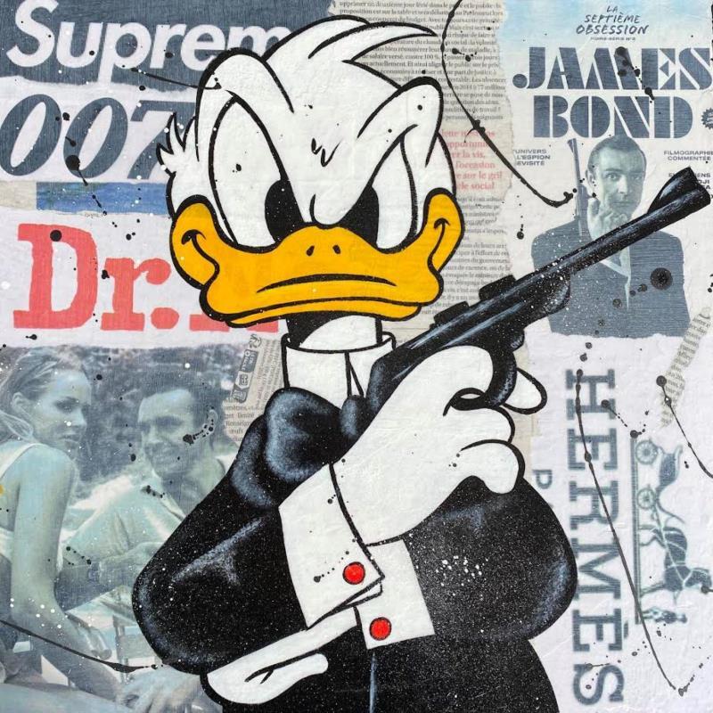 Peinture F4  Donald bond par Marie G.  | Tableau Pop-art Icones Pop Bois Acrylique Collage