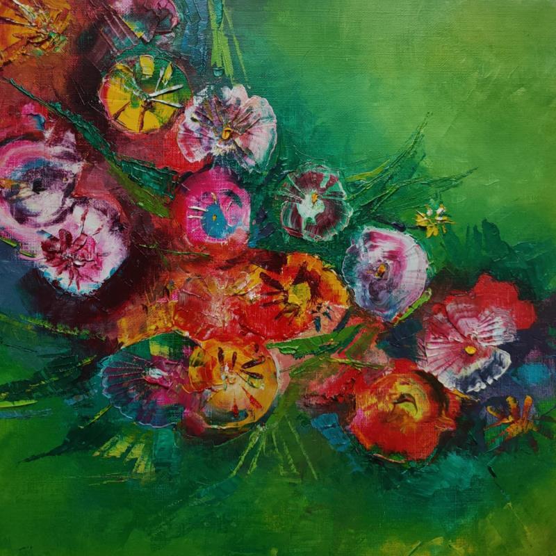 Painting Bouquet d'amour by Levesque Emmanuelle | Painting Oil