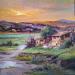 Painting  Crepusculo en la Alcarria by Cabello Ruiz Jose | Painting Figurative Landscapes Oil