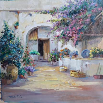 Painting Patio con arco by Cabello Ruiz Jose | Painting Figurative Oil Landscapes