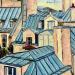 Peinture Paris Rooftops par Pigni Diana | Tableau Figuratif Paysages Urbain Architecture Huile