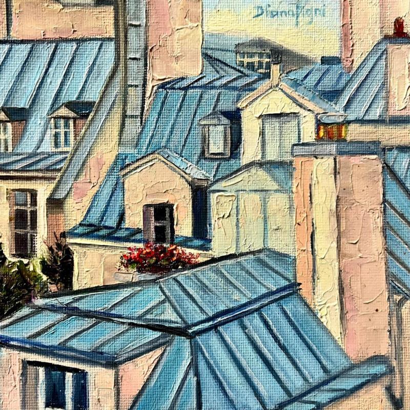 Gemälde Paris Rooftops von Pigni Diana | Gemälde Figurativ Landschaften Urban Architektur Öl