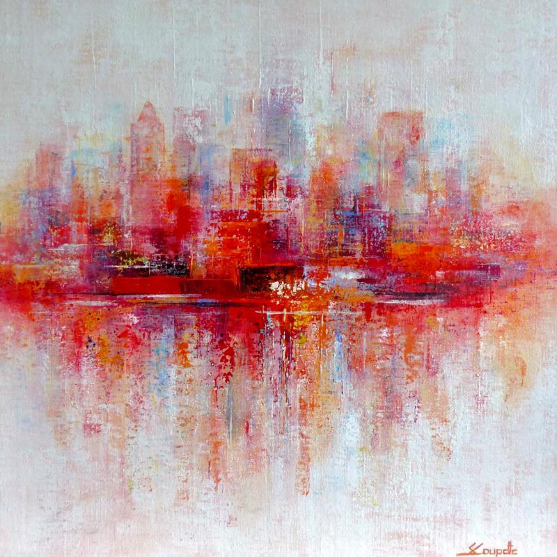 Peinture Discover The Skyline par Coupette Steffi | Tableau Figuratif Acrylique Urbain