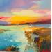 Painting golden light among the waves by Bond Tetiana | Painting Figurative Oil