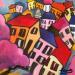 Painting Fête au village  by Fauve | Painting Figurative Landscapes Acrylic